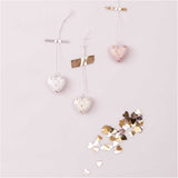 PORCELAIN TAG HEART - WHITE GOLD