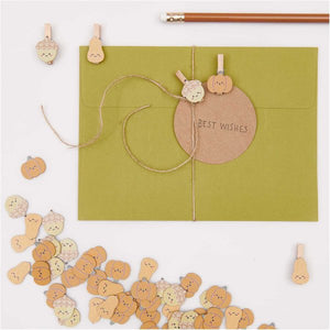 CLIPS PUMPKIN MIX, WOOD COLOR