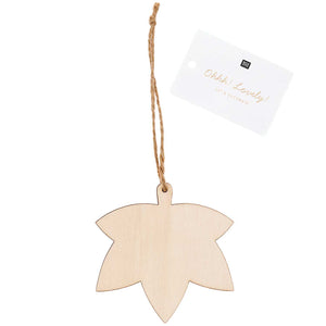 Ohhh! Lovely! Wooden pendant maple leaf natural 7.7x7.9cm