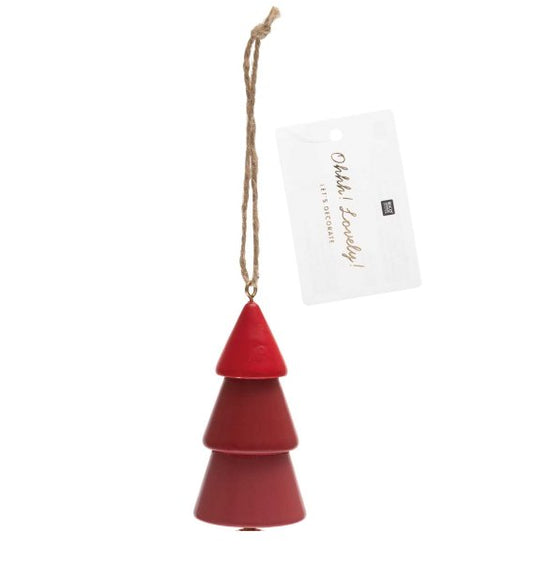 Ohhh! Lovely! Wooden hanger fir with bell red 4x9.5cm