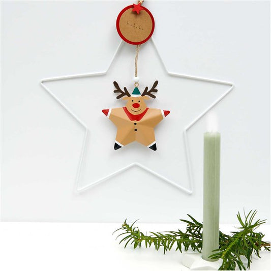 Ohhh! Lovely! Metal hanger reindeer star-shaped