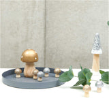 3D wooden litter mushroom with glitter silver
