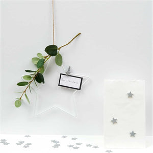 Ohhh! Lovely! Decoration clips star silver 3cm 8 pieces