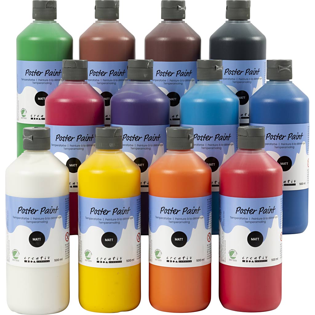 Poster Paint Matt Semi Opaque - Assorted Colours