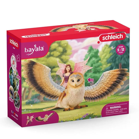 Schleich Fairy In Flight On Glam-Owl