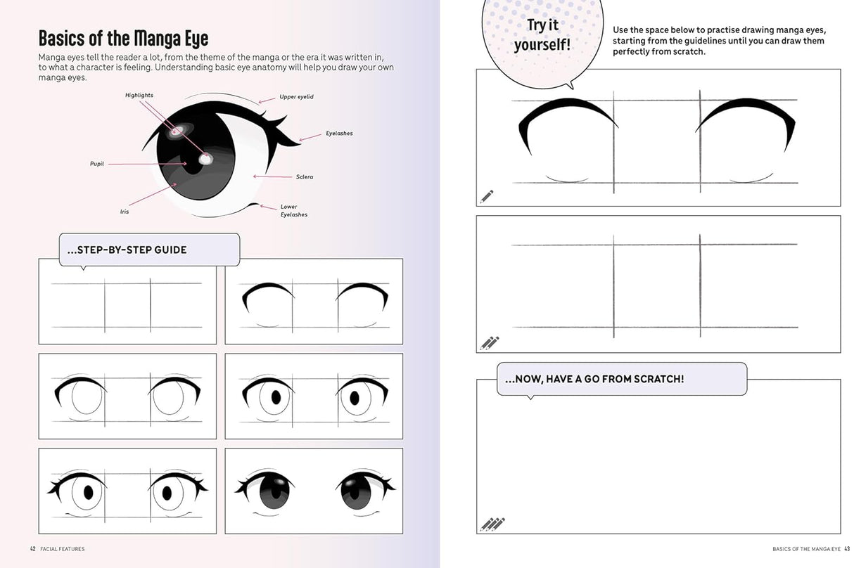 Draw Manga Faces and Heads and Hairstyles Book.