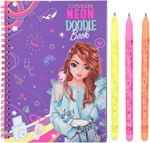TOPModel Neon Doodle Book With Neon Pen Set