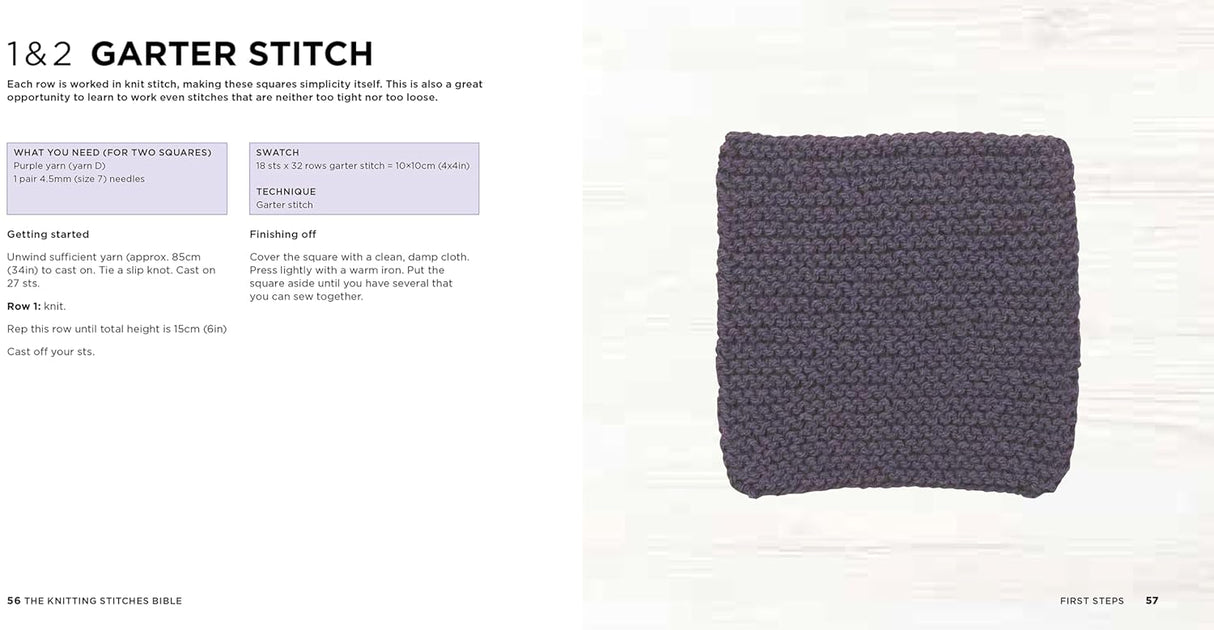 The Knitting Stitches Bible Book