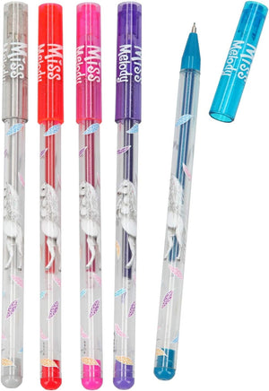 Miss Melody Glitter Gel Pens Set of 5 Glitter Ink Pens