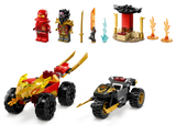 Lego Kai and Rass Car and Bike Battle