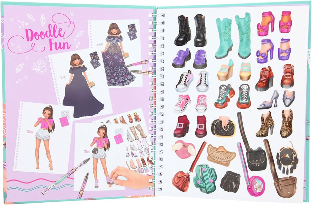 TOPModel Fashion Doodle Book With Gel Pens