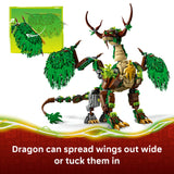 Toy dragon model with movable wings on a white background