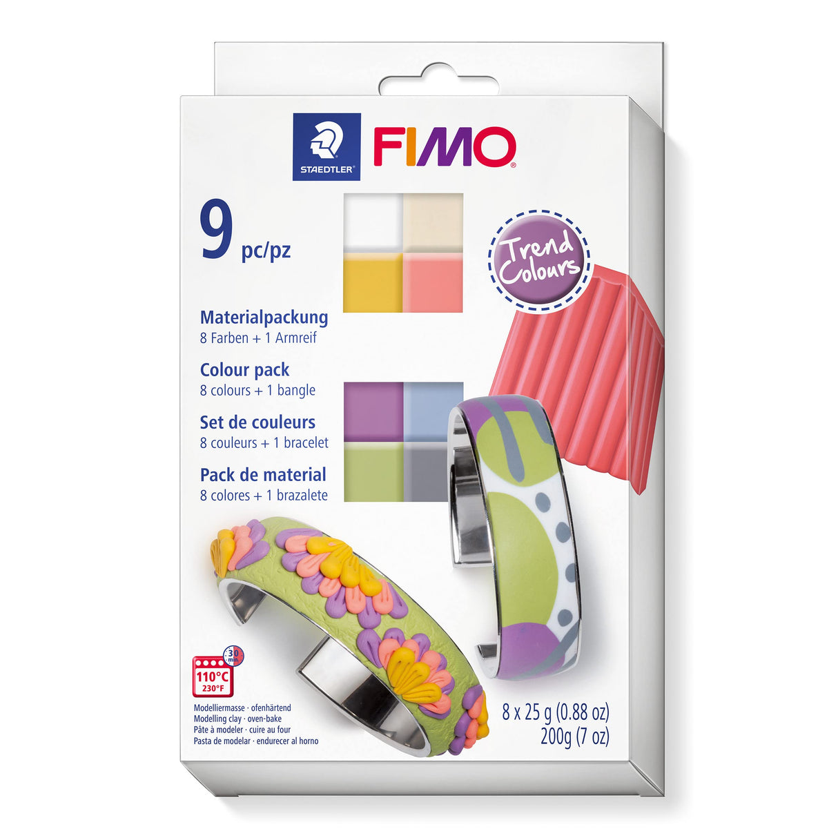 FIMO Soft Clay Trend Colours - 8 Colours & Bangle