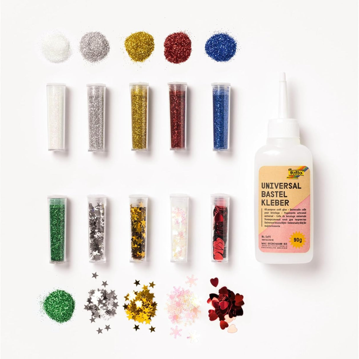 BIO Glitter & Sequins Set - Rainbow (11 Pieces)