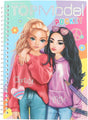 Notebook cover with two dolls and colorful design, featuring the text 'Top Model Pocket'.