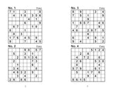 Four easy Sudoku puzzles on a white background