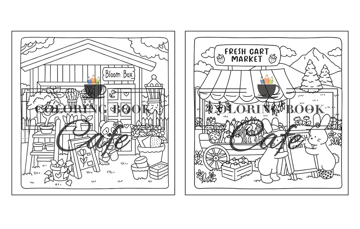Cute Shop Cozy Colouring Book