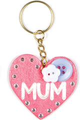 Baker Ross Wooden Heart Keyrings (Pack of 8)