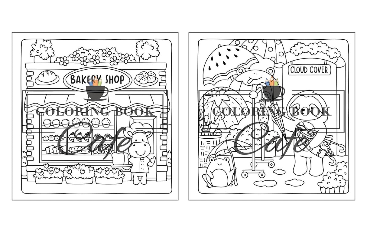 Cute Shop Cozy Colouring Book