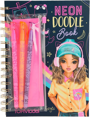 TOPModel Neon Doodle Book with Neon pen set