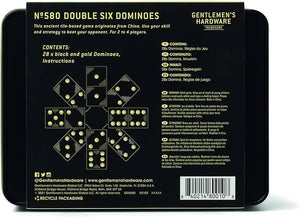 Gentlemen's Hardware Double Six Dominoes Game in a Tin