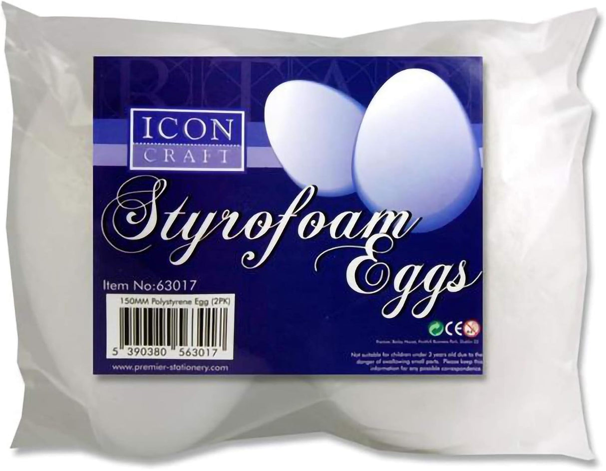 Icon Craft Styrofoam Eggs 150mm (2 Pack)