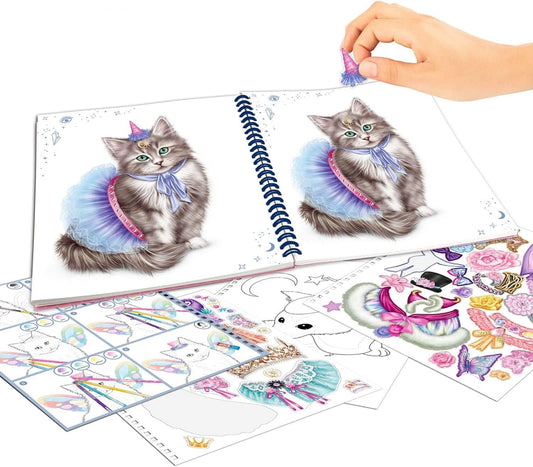 TOPModel Colouring Book Create Your Kitty in Moonlight Design