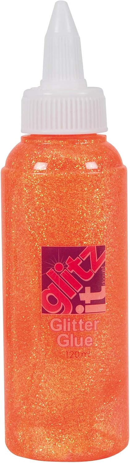 GLITTER GLUE 120ML -TANGERINE