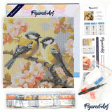 Diamond Art Kit 25x25cm - Pair Of Birds Amidst Blossoms