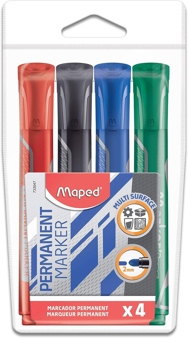 Maped Pack of 4 Jumbo Bullet Tip Permanent Markers