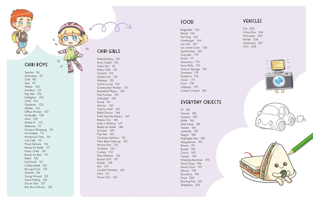 200 Cute Things to Draw Book