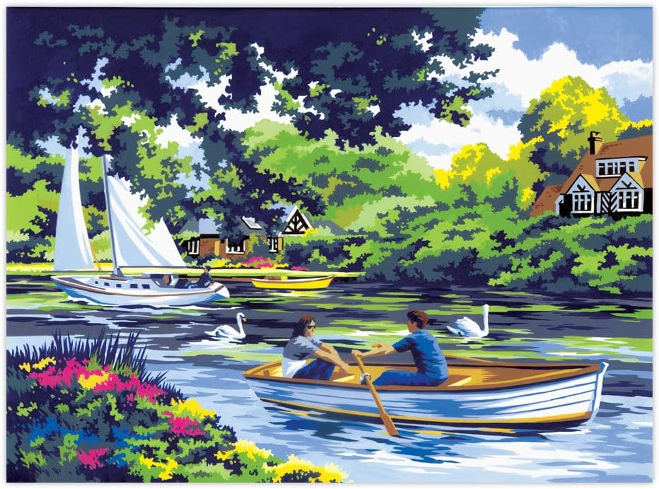 Paint By Numbers Adult Large - Boating On The River