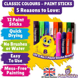 Little Brian Paint Sticks Classic Colours (Pack of 12)