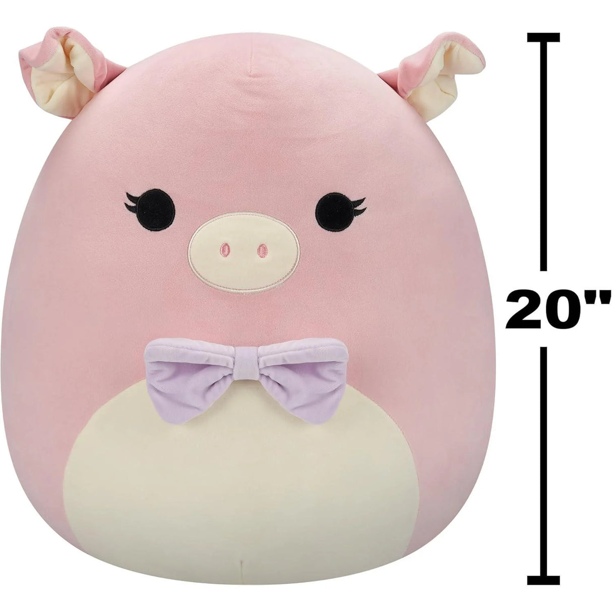 Squishmallows 20 Inch - Hettie the Pink Pig with Purple Bowtie