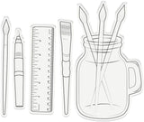 Crafty Fun Stamp & Die Set - Tools of the Trade, Silver