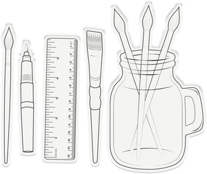 Crafty Fun Stamp & Die Set - Tools of the Trade, Silver