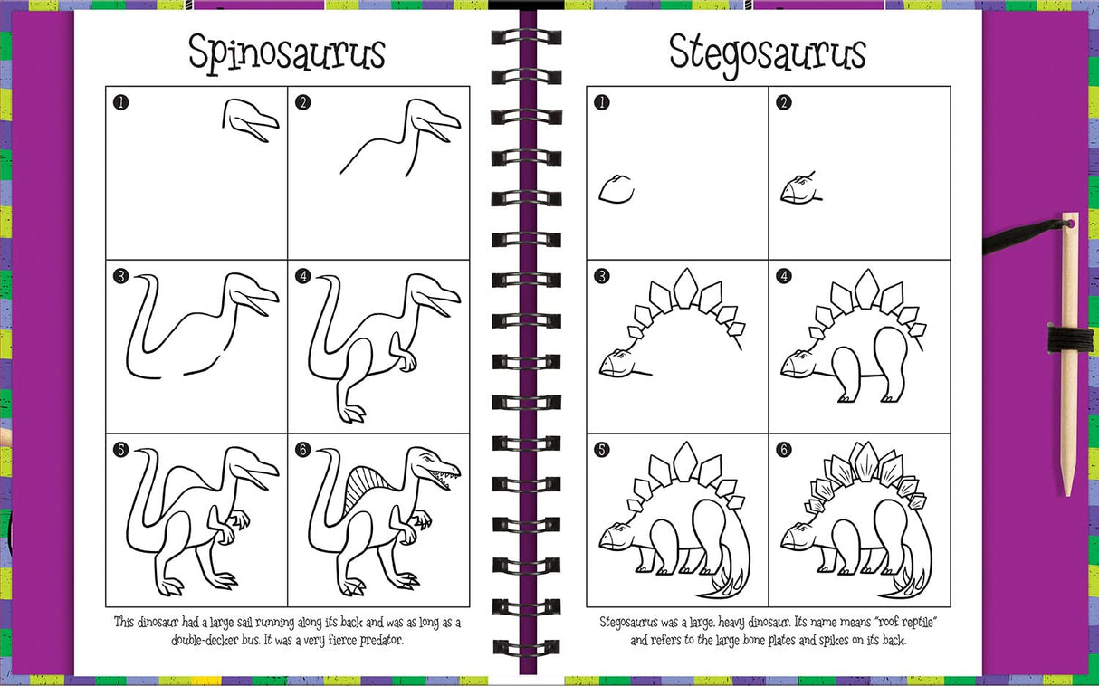Scratch and Draw Book Dinosaurs