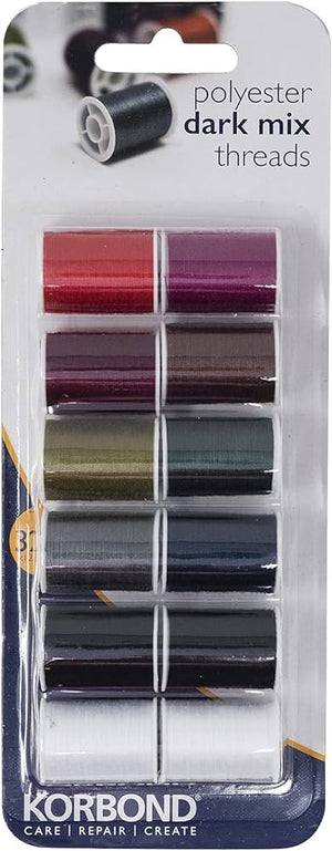 Dark Mix Thread Selection - 12 Pack