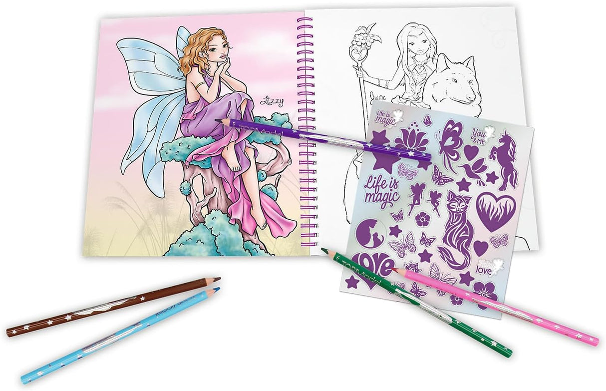 TOPModel Colouring Book With Sequins FAIRY LOVE