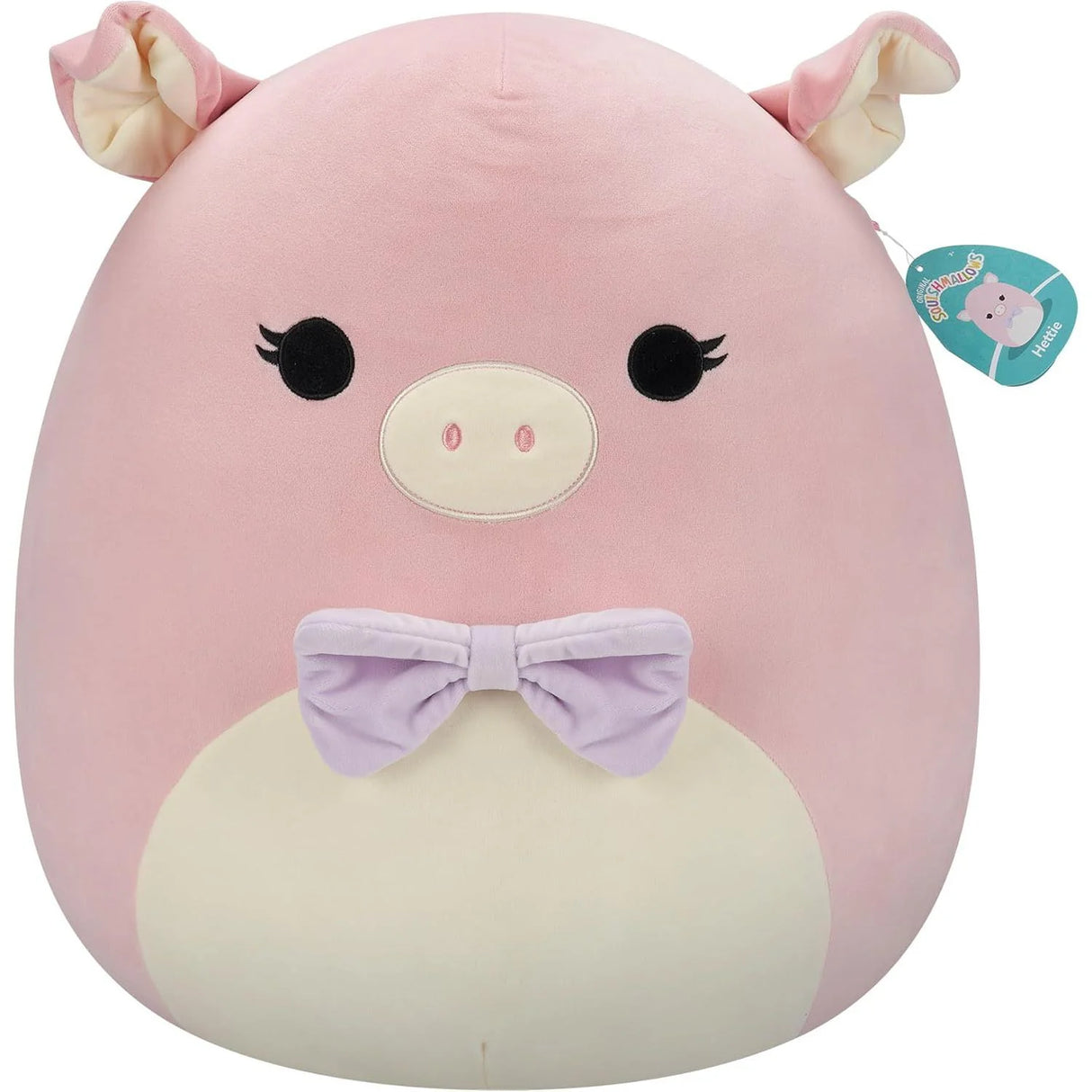 Squishmallows 20 Inch - Hettie the Pink Pig with Purple Bowtie