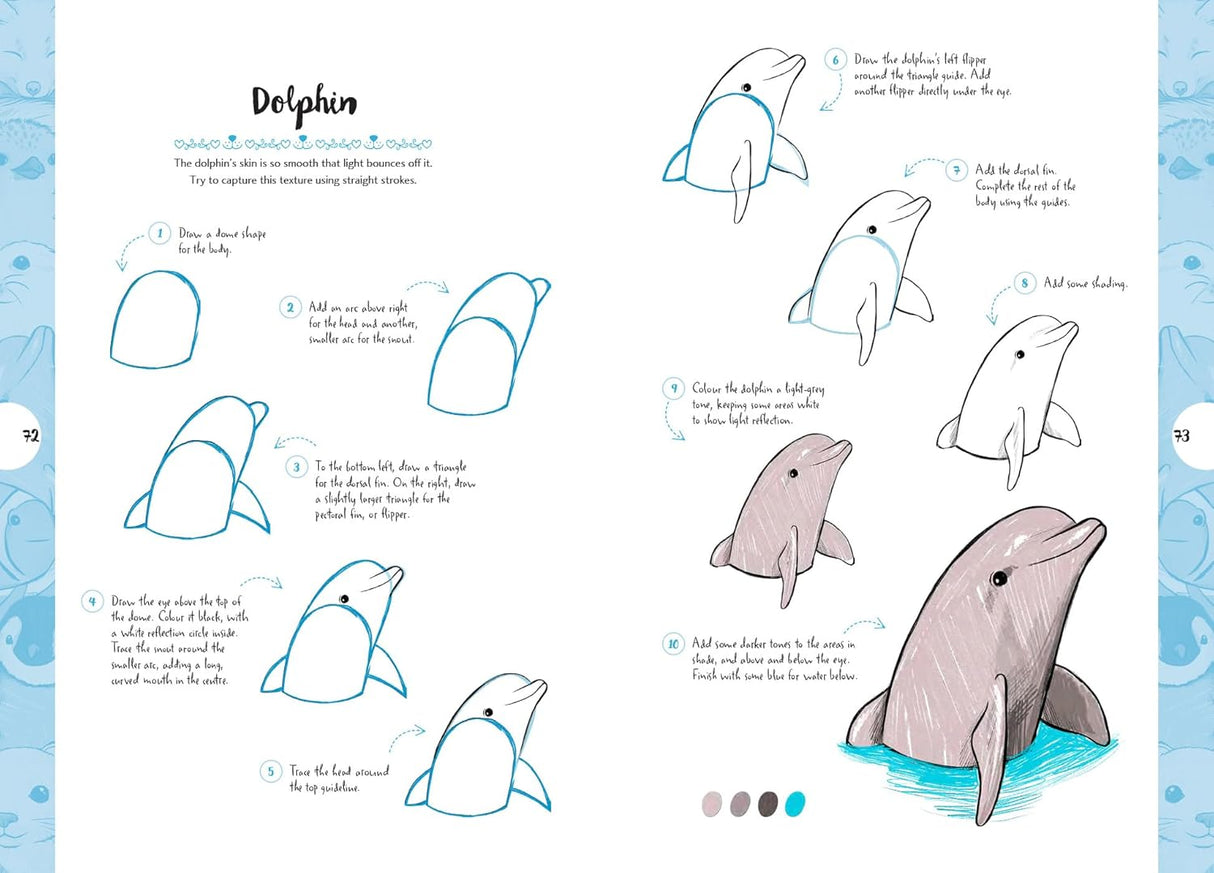 10 Step Drawing: Cute Animals Book