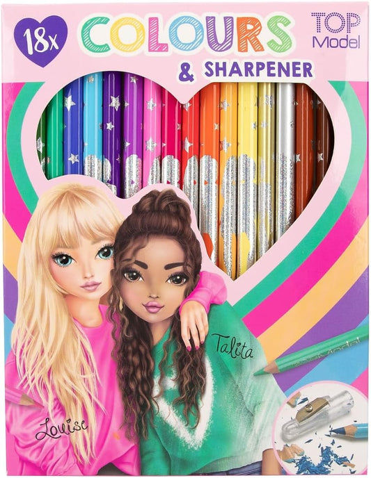 TOPModel 18 Colouring Pencils with Sharpener