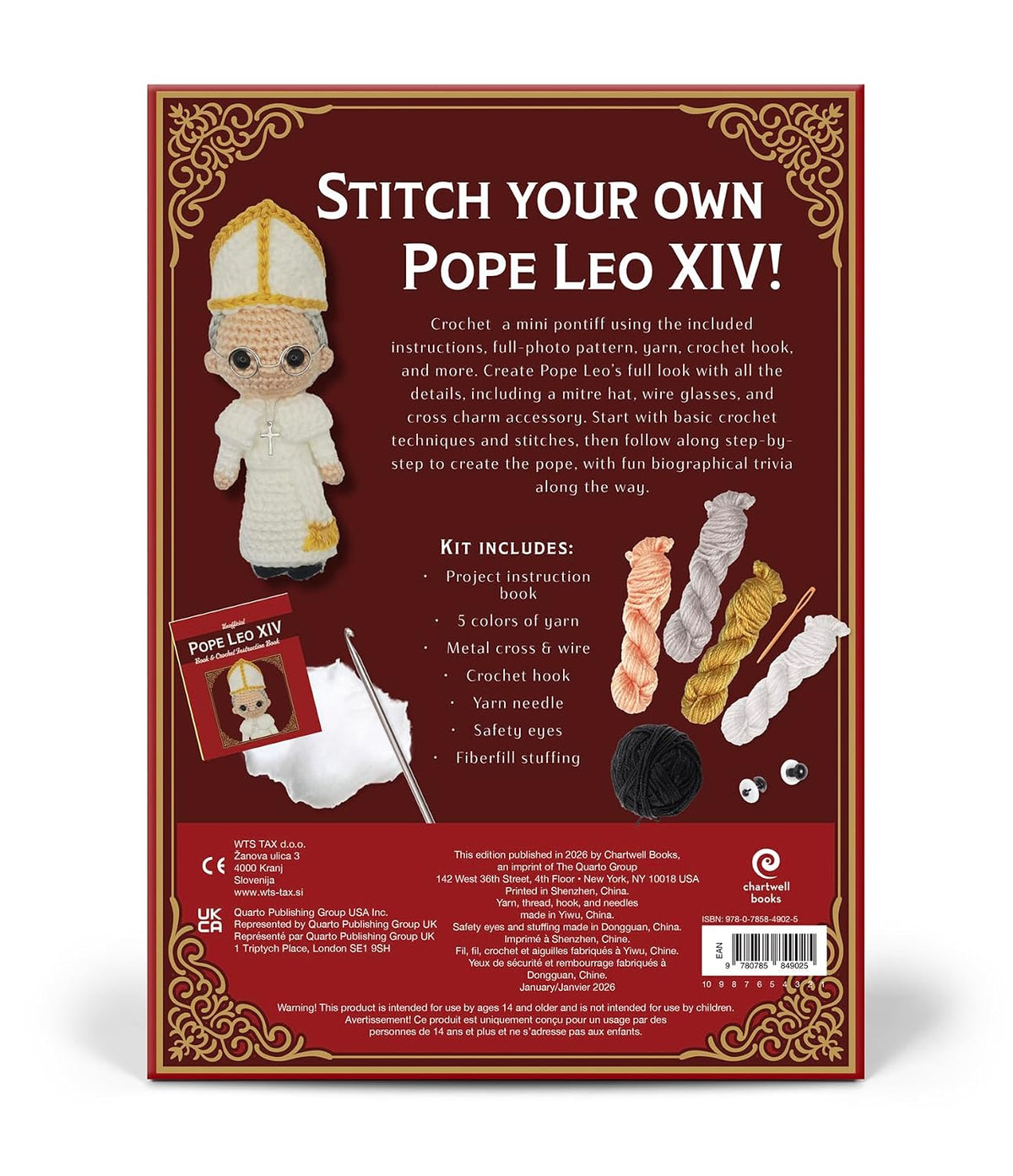 Unofficial Pope Leo XIV Book & Crochet Kit