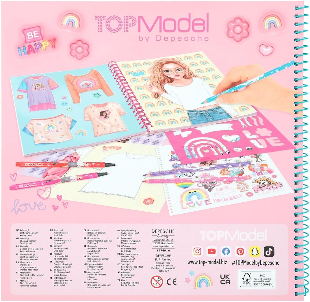 TOPModel T-Shirt Designer Colouring Book