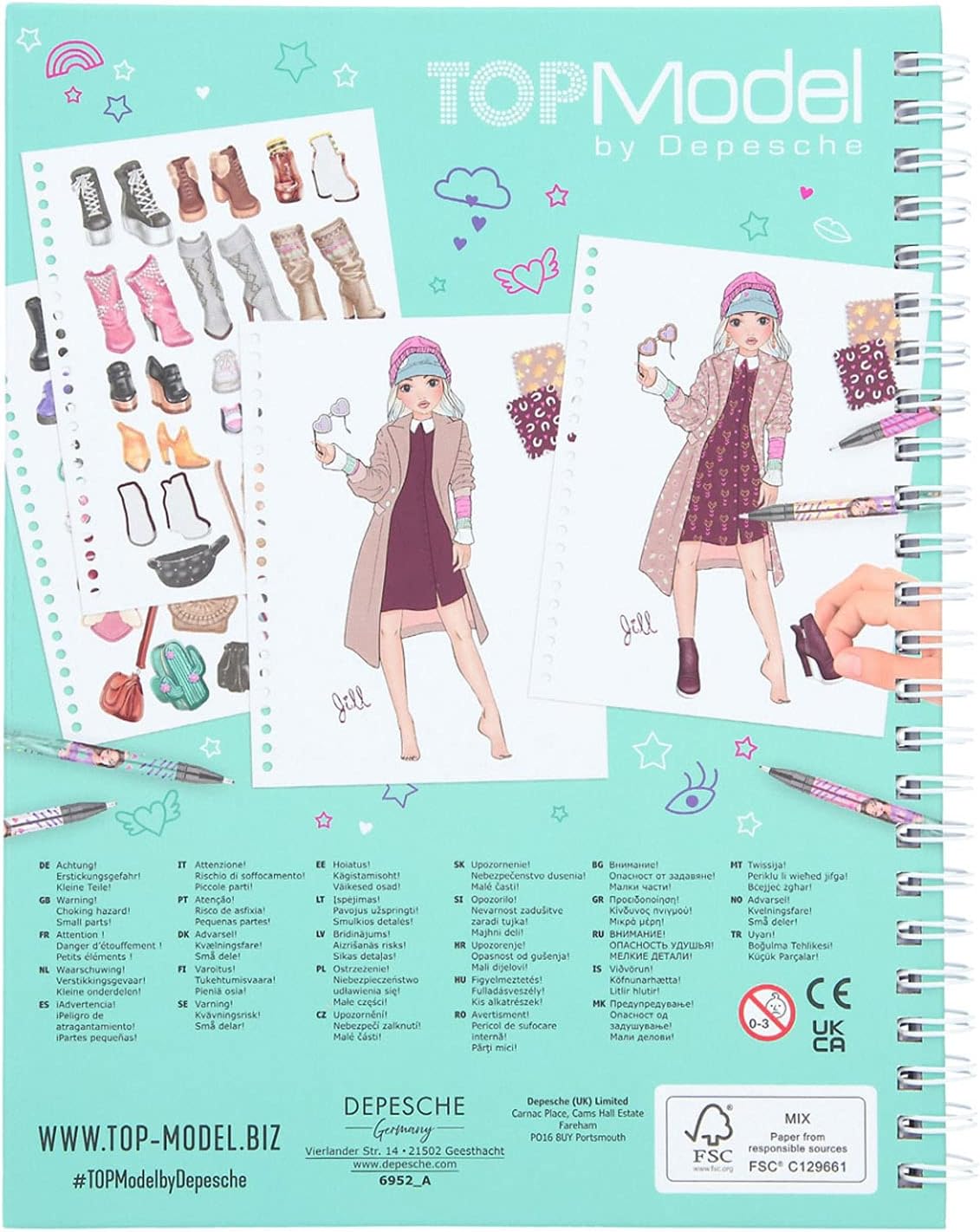 TOPModel Fashion Doodle Book With Gel Pens