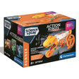 Clementoni Science & Play Action Robots Runner toy box, featuring a motor-driven robot that walks on wheels, with orange, black, and white packaging.