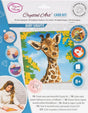 Crystal Art card kit packaging with a baby giraffe design on a blue background