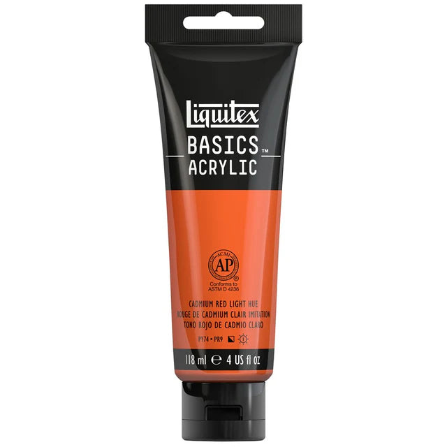 Liquitex Basics Acrylic 118ml - Cadmium Red Light Hue