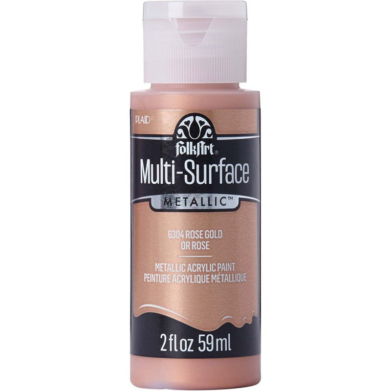 FolkArt Multi-Surface Metallic Acrylic 59ml - Rose Gold
