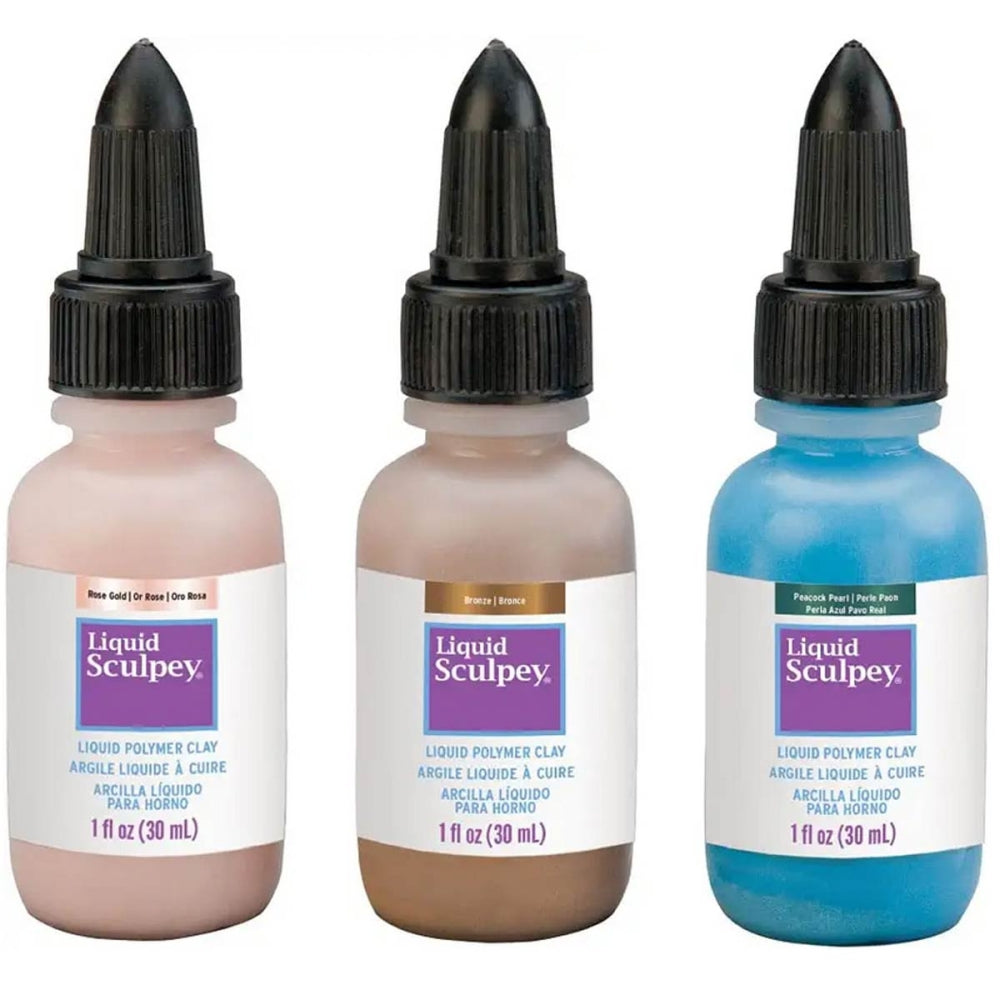 Liquid Sculpey Multi-Pack Glam Metallics Rose Gold, Bronze and Pearl